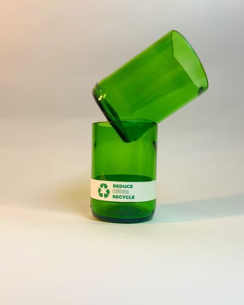 Набір з 4-х склянок - зелене скло , DARI.BLOOM ACC-ECO-015 фото