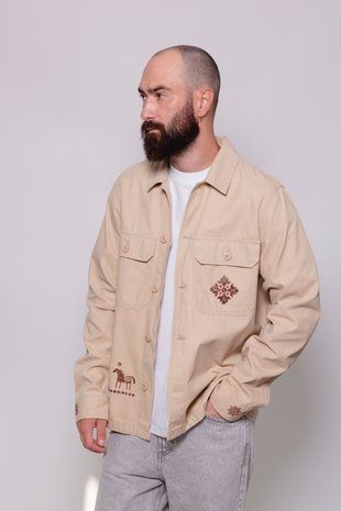 Куртка беж M-L, унісекс , L/XL, E.PRYSHCHEPA CLT-SHR-049 фото